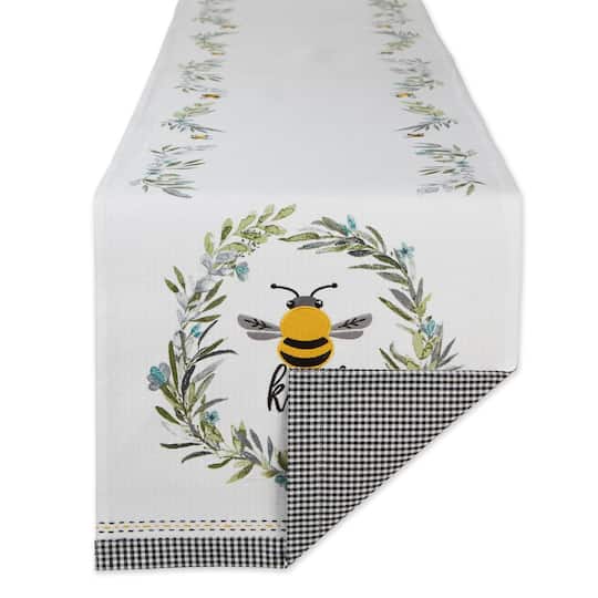 DII® 108" Bee Kind Reversible Embellished Table Runner